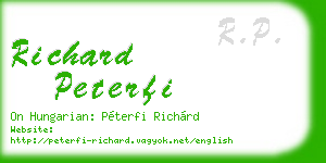 richard peterfi business card